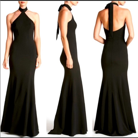 Dress the Population Black Halter Maxi Dress | S - Picture 2 of 6